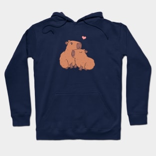 Kawaii capybaras in love Hoodie